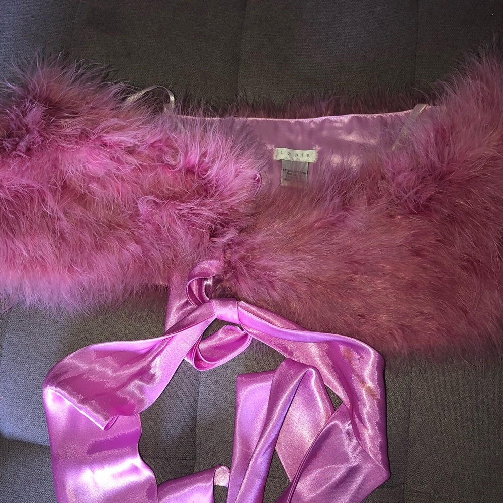 Pink Ostrich feathers Shawl